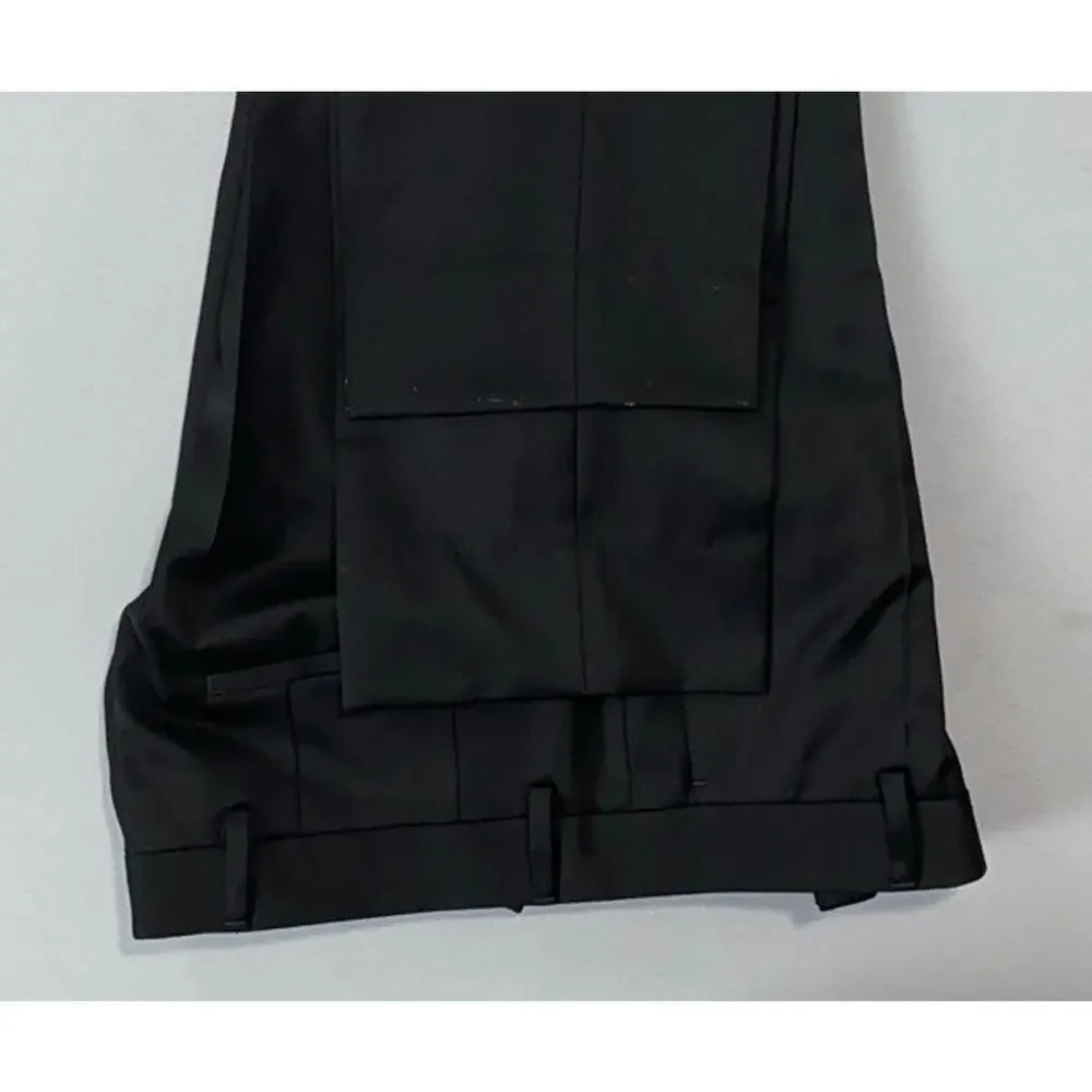 Hugo Boss H-Genius-MM-214 Flat Front Wool Dress Pants, Slacks. Black, 30X27. EUC